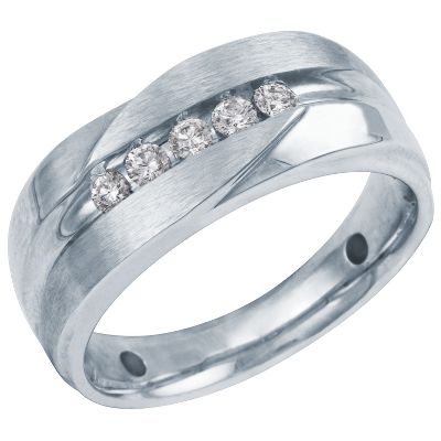 1/4ct TW Men's Five-Diamond Ring