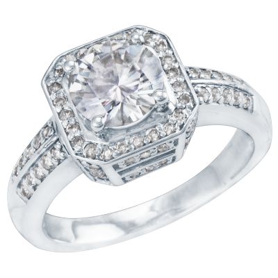 1 1/2ct TW* Round Moissanite Ring