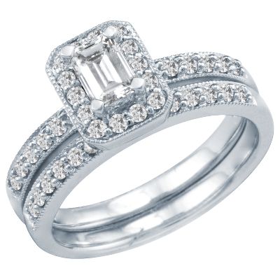1ct TW Diamond Engagement Ring Set