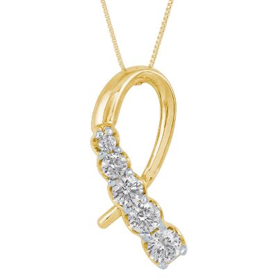 1ct TW Graduated Round Diamond Pendant