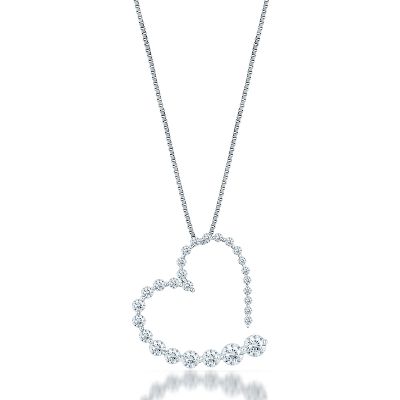 1/2ct TW Graduated Heart-Shaped Diamond Pendant