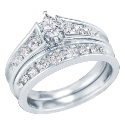1ct TW  Diamond Engagement Ring Set