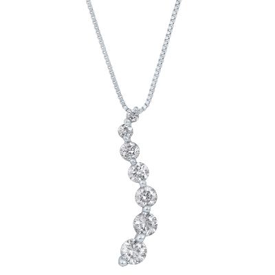 1/2ct TW Graduated Round Diamond Pendant