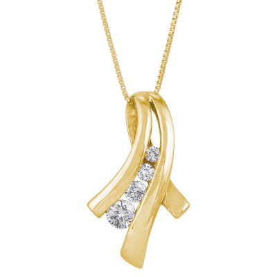 1/3ct TW Graduated Round Diamond Pendant