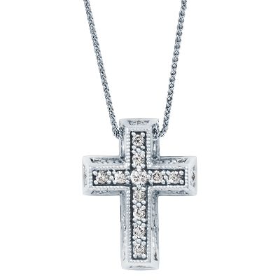 1/4ct TW Milgrain Cross Pendant