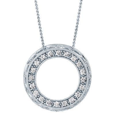 1/2ct TW Circle Milgrain Pendant