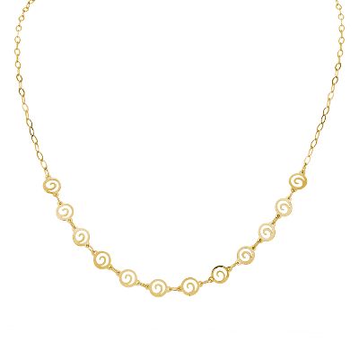 Spiral Link Gold Necklace