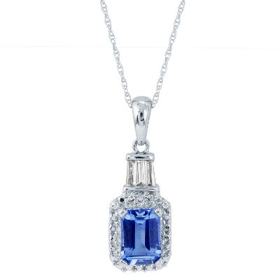 Lab-Created Ceylon Sapphire Pendant