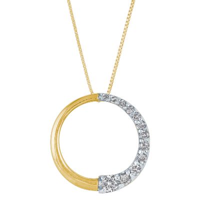 1/4ct TW Graduated Circle Diamond Pendant
