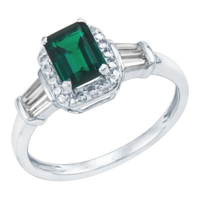 Emerald Cut Lab-Created Emerald Ring