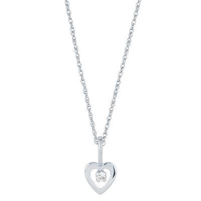 .02ct Baby Open Heart Diamond Pendant
