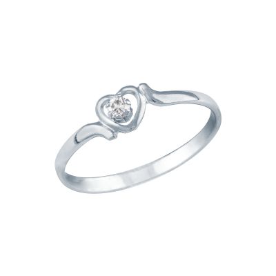 .04ct Baby Open Heart Diamond Ring