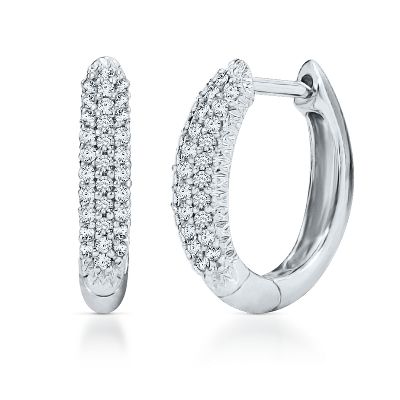 1/4ct TW Hoop Diamond Earrings