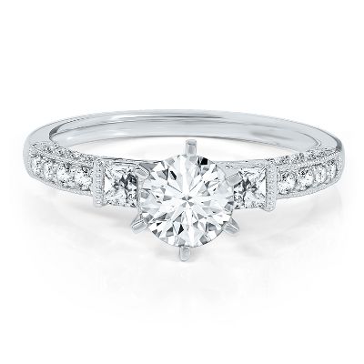 3/8ct TW Diamond Semi-Mount Engagement Ring