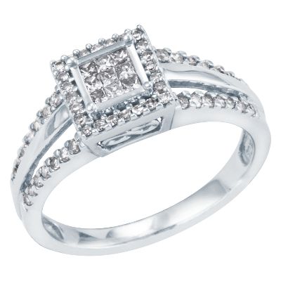 3/8ct TW Invisible Set Diamond Ring