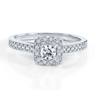 1/2ct TW Round Diamond Engagement Ring