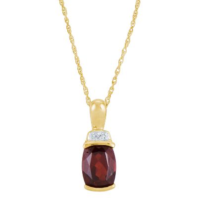 Cushion Cut Garnet Pendant