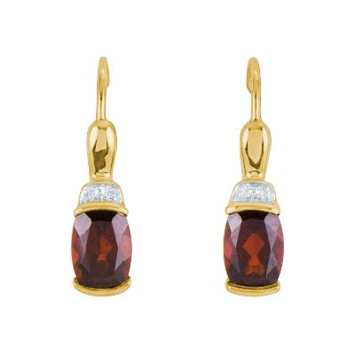Cushion Cut Garnet Earrings