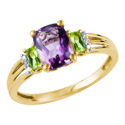 Cushion Cut Amethyst Ring