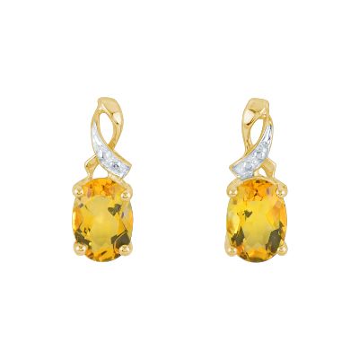 Oval Citrine Earrings
