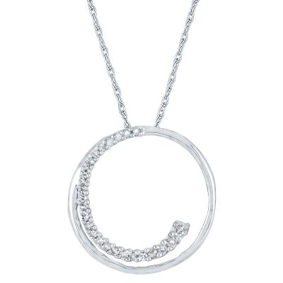 1/10ct TW Circle Diamond Pendant 
