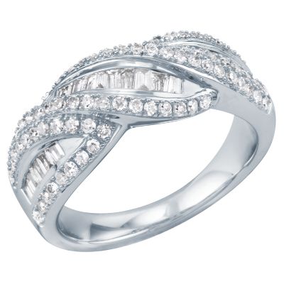 1ct TW Round & Baguette Diamond Ring