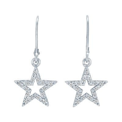 1/10ct TW Star-Shaped Diamond Earrings