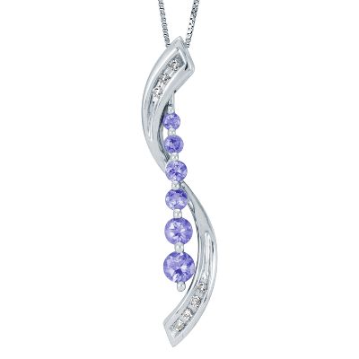 Graduated Round Tanzanite Pendant