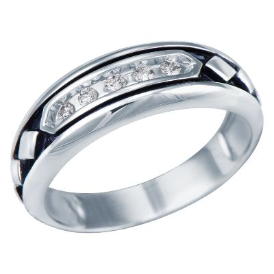 1/8ct TW Men's Five-Diamond Ring