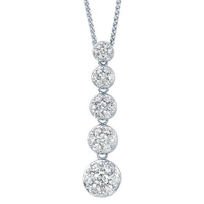 1ct TW Graduated Round Diamond Pendant