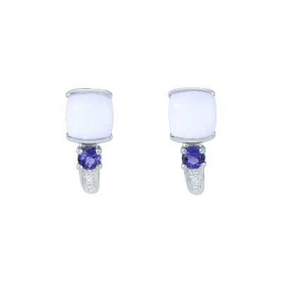 Cushion Cut Opal Earrings