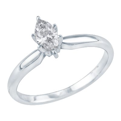 3/8ct Marquise Diamond Engagement Ring, IGI Graded