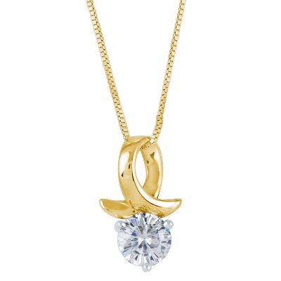 1ct* TW Round Moissanite Pendant