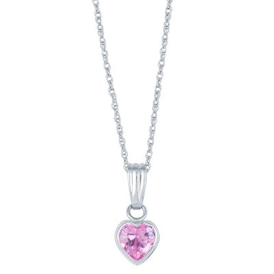 Baby Pink Cubic Zirconia Heart Pendant