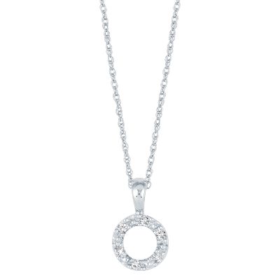 .03ct TW Baby Circle Diamond Pendant