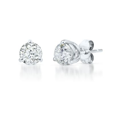 1ct TW Round Diamond Earrings, IGI Graded