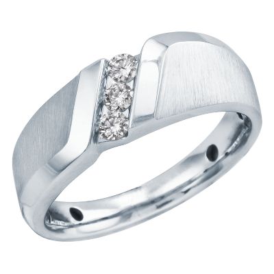 1/4ct TW Men's Three-Diamond Ring