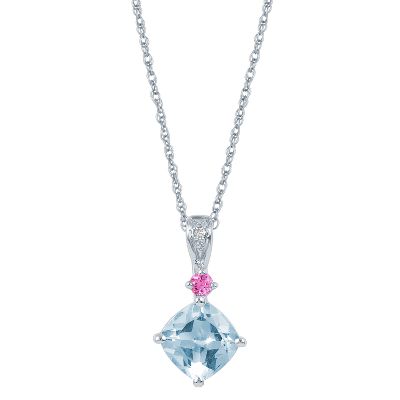 Cushion Cut Aquamarine Pendant