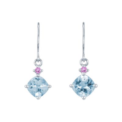 Cushion Cut Aquamarine Earrings 
