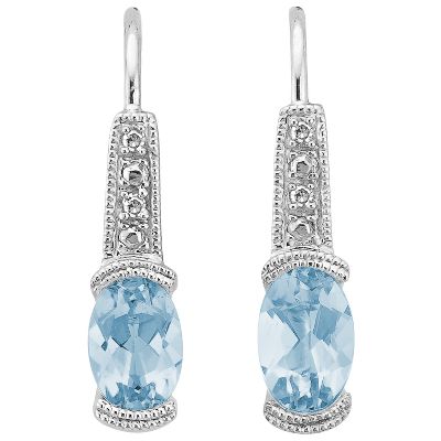 Oval Aquamarine Earrings