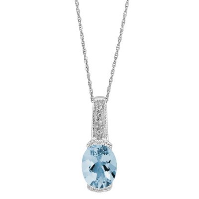 Oval Aquamarine Pendant