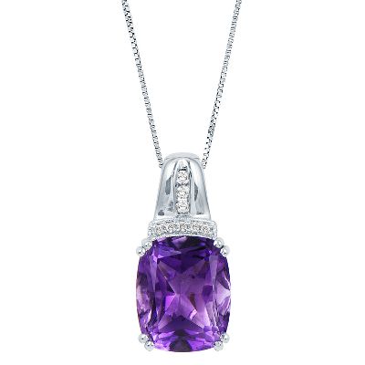 Cushion Cut Amethyst Pendant