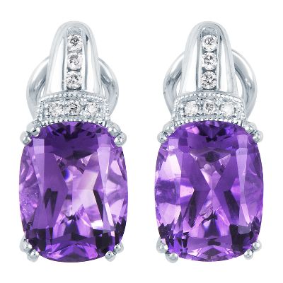 Cushion Cut Amethyst Earrings
