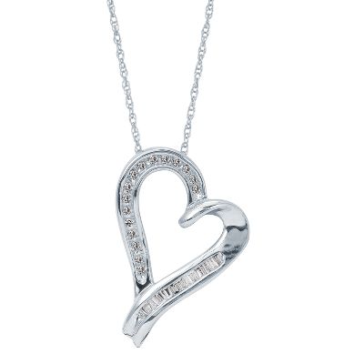 .08ct TW Heart-Shaped Diamond Pendant