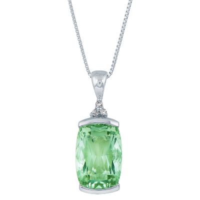 Cushion Cut Green Amethyst Pendant