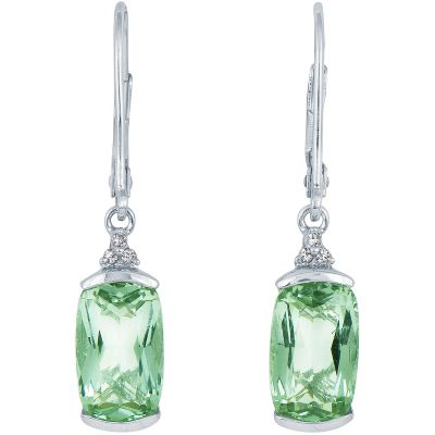 Cushion Cut Green Amethyst Earrings