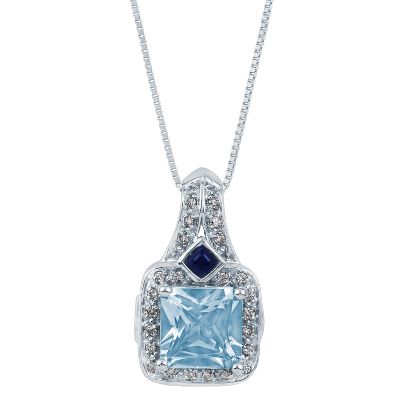Radiant Cut Aquamarine Pendant