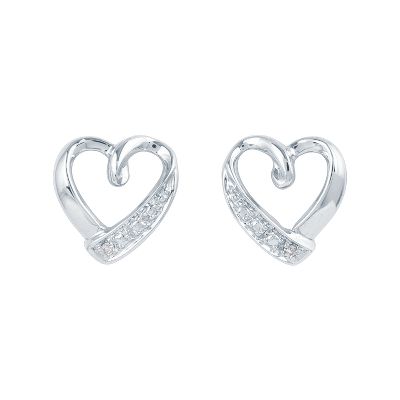 .01ct TW Heart-Shaped Diamond Earrings