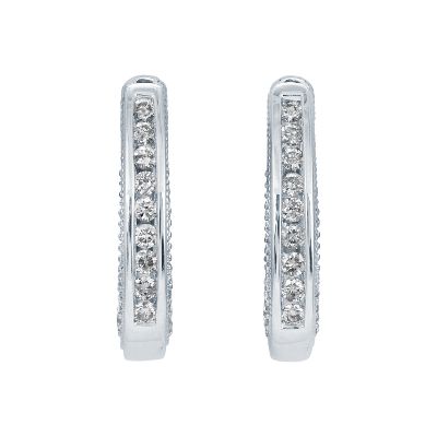 1/2ct TW Hoop Diamond Earrings