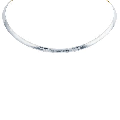 Sterling Silver & Gold Reversible Omega Necklace